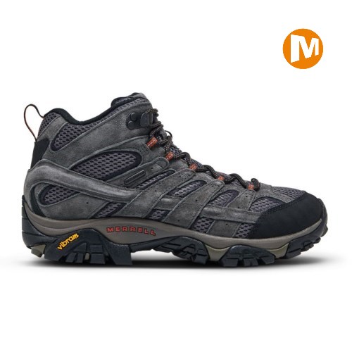 Pánské Trekové Boty Merrell Moab 2 Mid Waterproof Tmavě Šedé (CZ. NYDVZ)